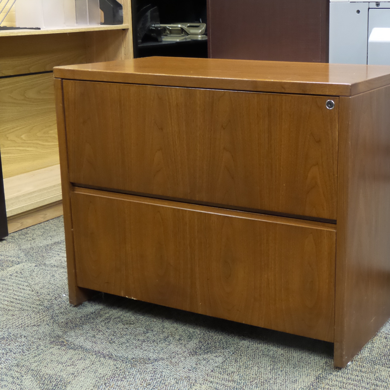Maple 2 Drawer Lateral File Cabinet Locking Allsoldca Buy And Sell Used Office Furniture Calgary
